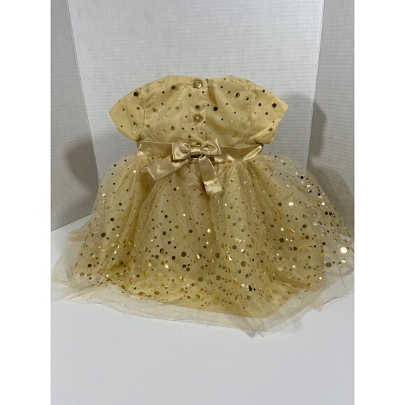 Baby Beri Baby Girl Gold Tulle Sequin Party Dress Size 3 To 6 Months - Picture 5 of 11